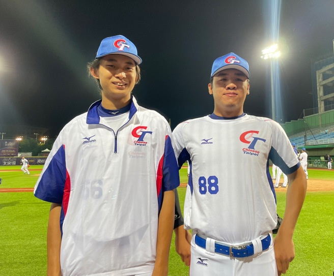 U23中华队林振玮（左）、李晨薰。（毛琬婷摄）