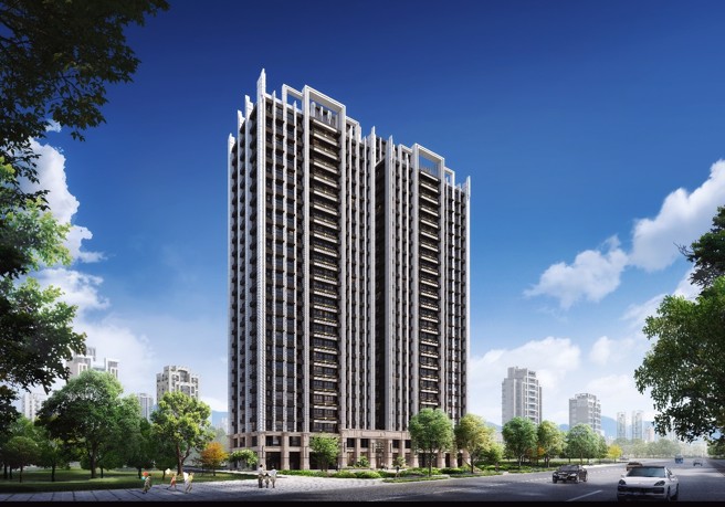  
「天空之邑」位于五股洲子洋重划区，以24层擎天地标问世。(图/天空之邑提供)
