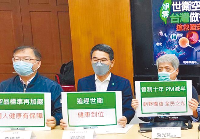 刘建国（中）关切台湾空气品质，持续关注浊水溪扬尘防制共创新云林。（摘自刘建国脸书／张朝欣云林传真）