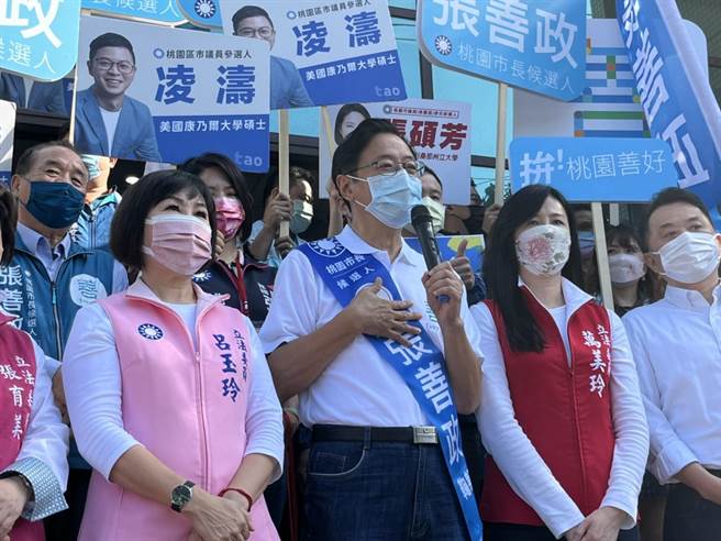 国民党桃园市长候选人张善政直呼，农委会当初签约对象是宏碁，我本来就应该配合宏碁，且双方在回函前有联繫沟通过，完全支持、同意宏碁回函的内容。（陈梦茹摄）