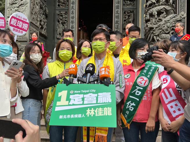 林佳龙请中选会多听取大家意见。（王扬杰摄）