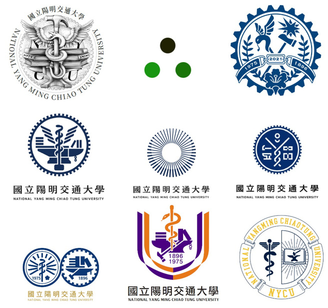 国立阳明交通大学在今年7月公开初选校徽活动，总共收到181件作品，最终9件作品入围，不过其中一件作品引发热议。（图／翻摄自阳明交大脸书）