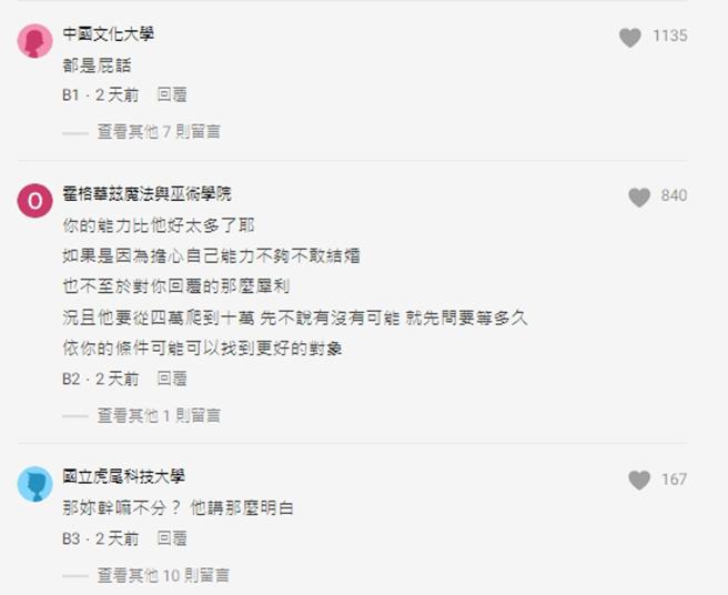 网友认为原PO条件那么好，干嘛担心没人要。（图／翻摄自Dcard）
