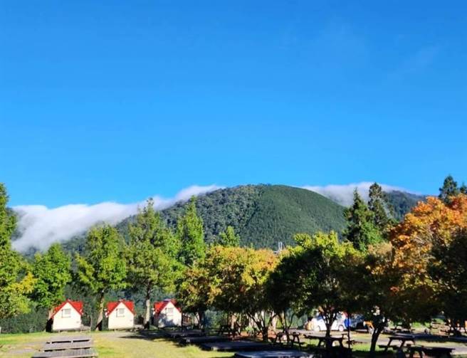 武陵農場露營區歐式景觀小木屋坐擁無敵美景，是露營行家的熱門首選。（武陵農場提供／陳淑娥台中傳真）