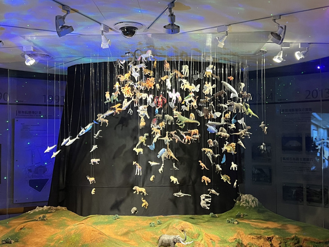 透过光雕空间与错位艺术交织而成的古菱齿象。(照片/东海大学提供)