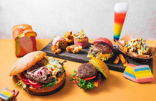 （台北君悅酒店響應LGBT活動，館內「Cheers歡飲廊」推出LGBT彩虹特餐。圖／台北君悅酒店提供）