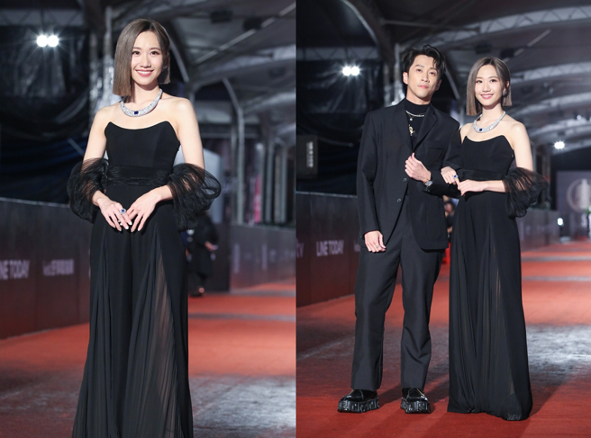 女星Lulu（黃路梓茵）紅毯走2次。（圖／陳俊吉攝）