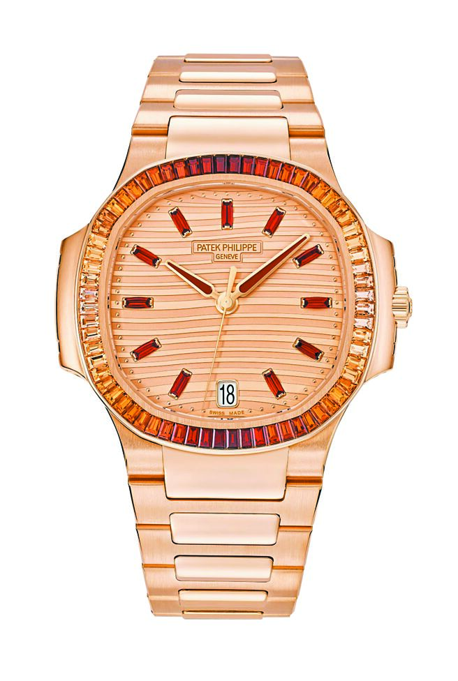 百达翡丽Nautilus编号7118/1300R-001珠宝表，241万5000元。（Patek Philippe提供）