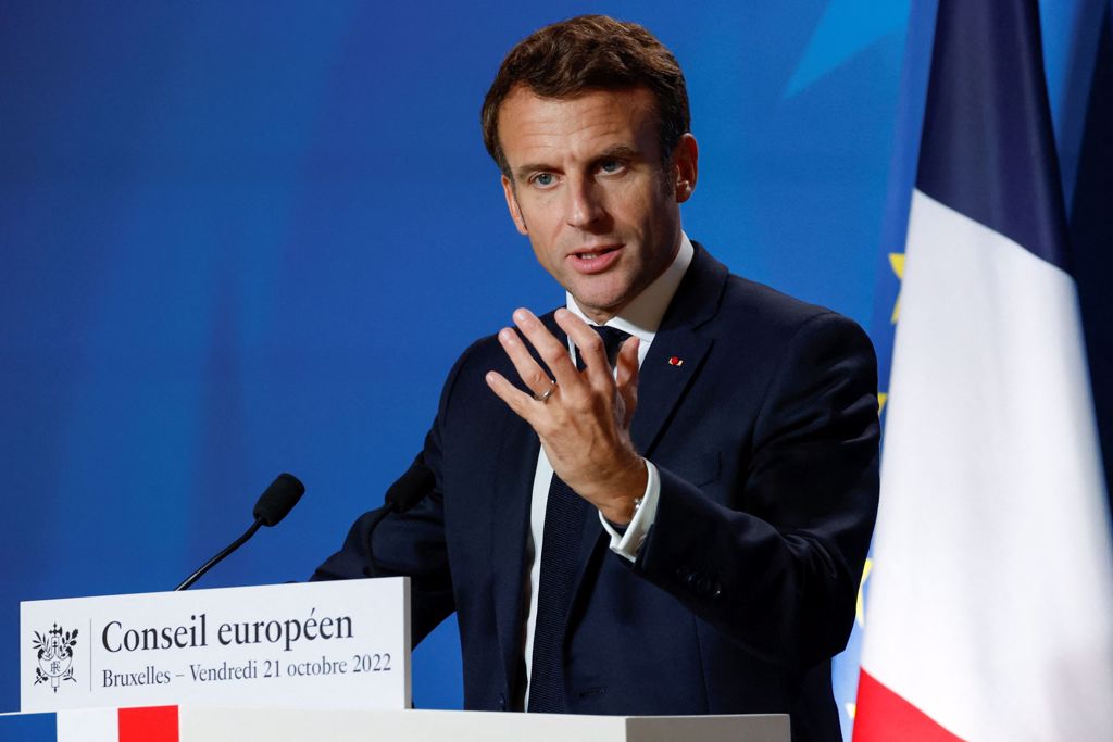 法国总统马克宏（Emmanuel Macron） 欧盟领导人峰会新闻发布会上发表讲话。（路透社）(photo:ChinaTimes)