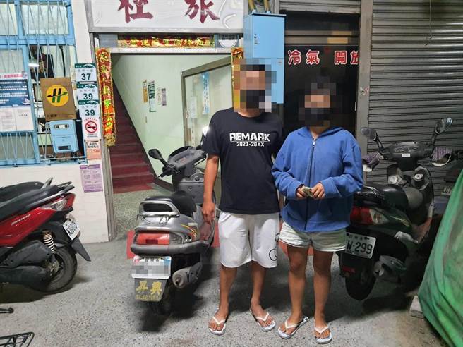 林姓男子在彰化偷窃寄车后，载着吴姓女子南下轻旅行。（高市凤山分局提供／杨舒婷高雄传真）