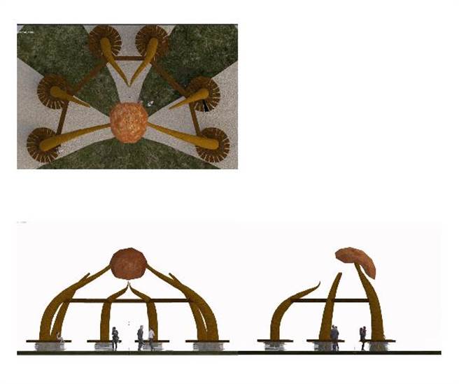 苗栗縣政府初步設計的南庄事件紀念碑雛型。（苗栗縣政府提供／謝明俊苗栗傳真）