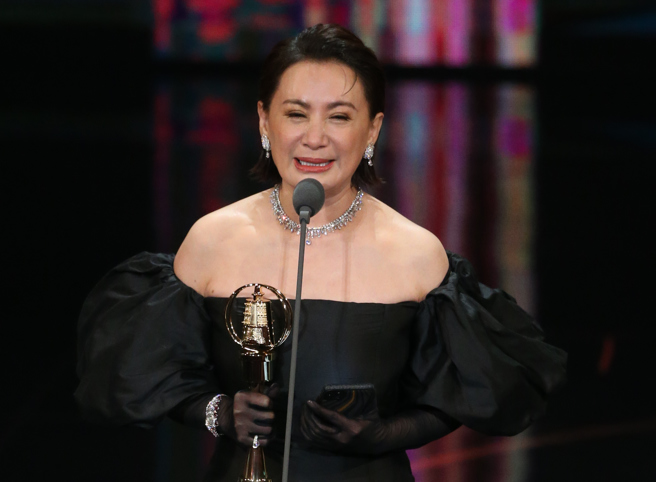 陈亚兰夺下戏剧节目男主角奖。（图／杜宜谙摄）