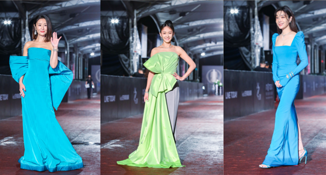 金鐘紅毯積水眾女星下擺濕一圈(圖/陳俊吉 攝)