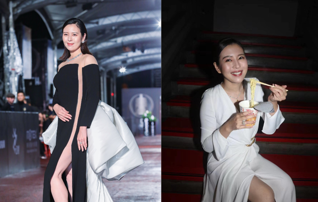 刘品言「脱水断食24小时」饿到广告衝去吃泡麵。(图/陈俊吉摄与刘品言脸书)