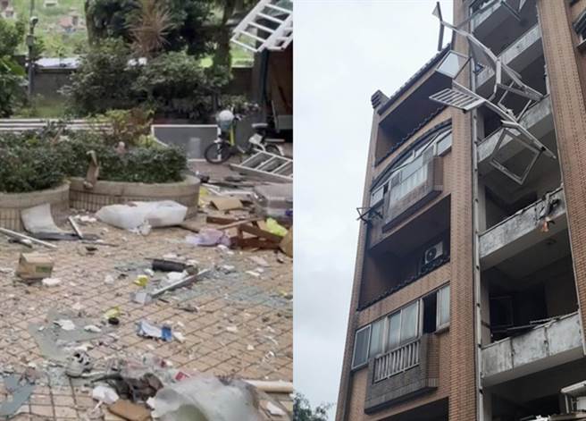 新北市三峡区大同路319巷内一处6层楼高住宅，今日下午3时许发生气爆。（新北市消防局提供／李奇叡新北传真）