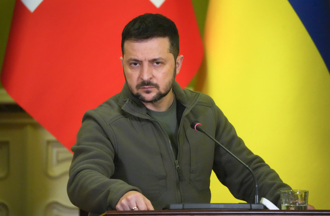烏克蘭總統澤倫斯基強力駁斥，只有俄羅斯有能力在歐洲使用核武。（圖／美聯社）