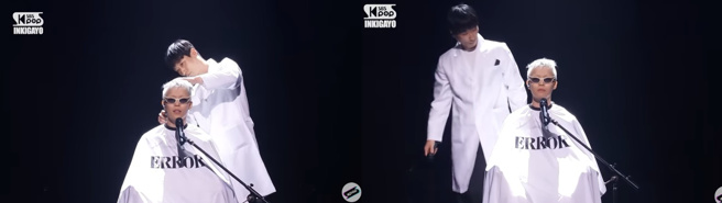 李灿赫在舞台上剃头。（图／翻摄自YouTube频道《스브스케이팝 X INKIGAYO》
