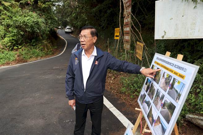 林明溱强调，已彻底将全长10.3公里的武界部落产业联络道恢復到最佳的安全路况。（南投县府提供／杨静茹南投传真）