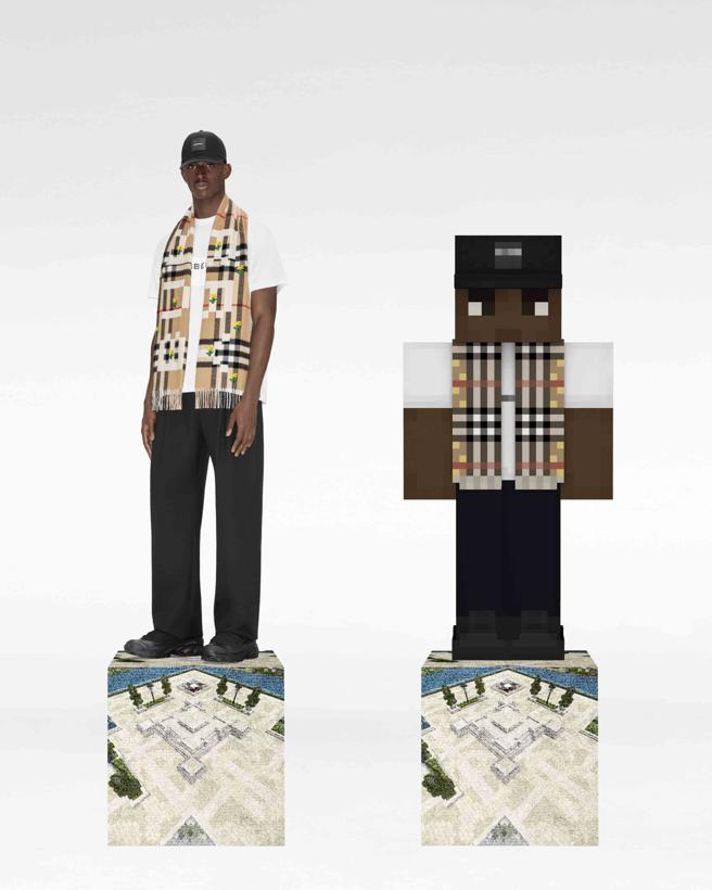 Burberry x MINECRAFT线上游戏模组与线下的特选系列将于11月初登场。（Burberry提供）