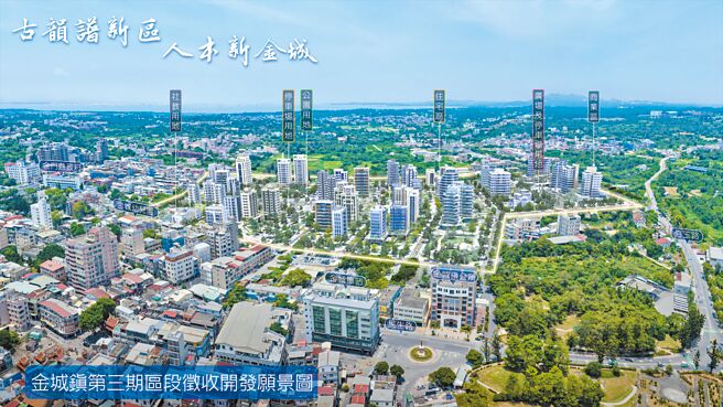 金城三期全区鸟瞰示意图。图／金门县政府提供