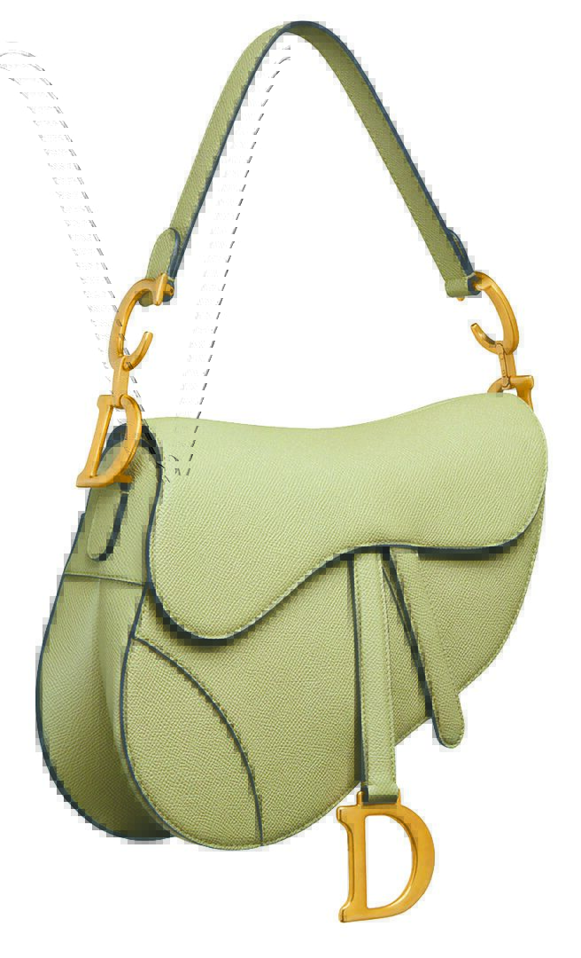 Dior沙漠鼠尾草绿小牛皮马鞍包，12万元。（Dior提供）