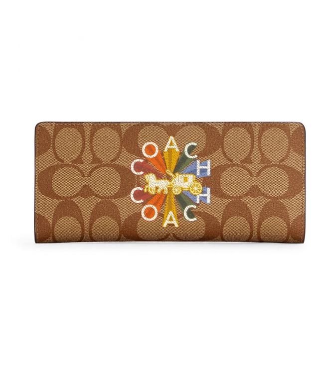 PChome 24h购物的COACH彩虹马车LOGO印花PVC轻便长夹，原价1万2800元，11月14日前特价2999元。（PChome 24h购物提供）