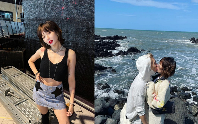 南韩「性感小野马」泫雅和未婚夫Dawn爱情长跑修成正果，两人经常公开晒恩爱。（图／摘自泫雅IG）