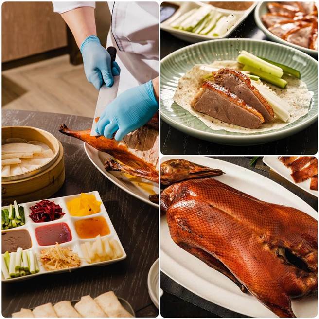 「青雅中餐廳」推出經典「嫣紅4人饗宴券」，原價7480 元，線上旅展優惠3600元，每人含服務費只要900元。(新板希爾頓酒店提供／ 陳韻萍 合成)