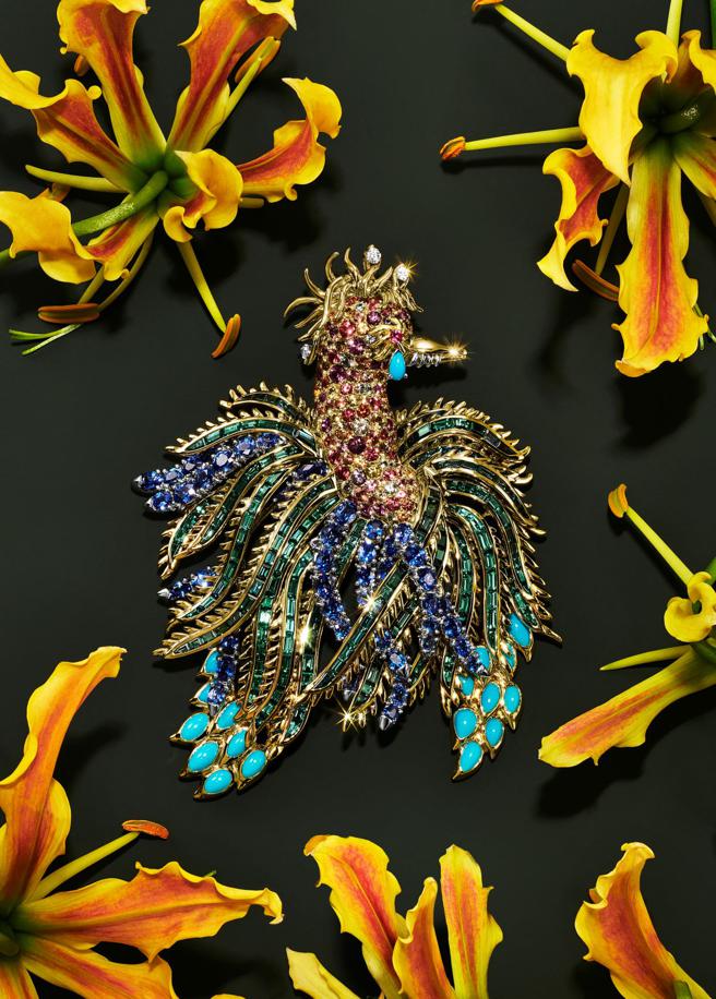 Tiffany传奇艺术大师Jean Schlumberger的匠心作品「凤凰」（Phoenix）胸针。（Tiffany & Co.提供）