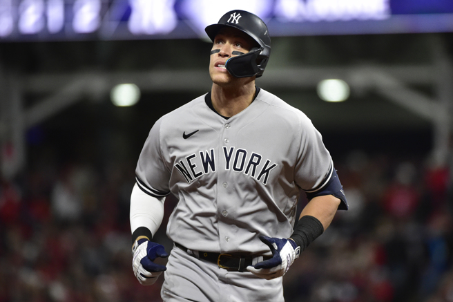 贾吉（Aaron Judge）未来落脚何处，是休赛季球迷最关心的议题。(美联社)