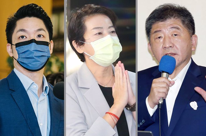 台北市长候选人蒋万安、黄珊珊、陈时中。(资料照)