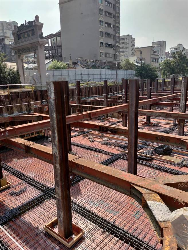 赤崁文化园区改造工程地下停车场施工。（台南市文化局提供／曹婷婷台南传真）