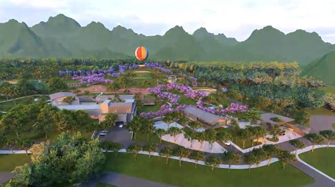 九九峰氦气球乐园占地约4.97公顷，规画主题餐厅、高空体验、冒险游憩等区。（杨静茹摄）