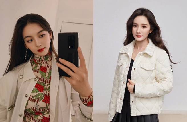 尤靖茹(左图)被传是杨幂前夫刘恺威新欢。(图／取自杨幂、尤靖茹微博)