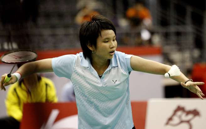 2010年當時16歲的戴資穎，在新加坡公開賽決賽不敵印度前球后賽娜（Saina Nehwal）奪下亞軍。(美聯社資料照)