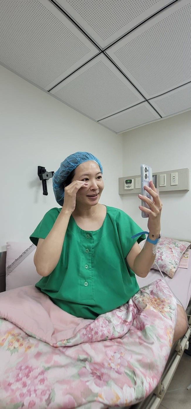 Makiyo昨晚剖腹生产前难掩紧张。（经纪人提供）