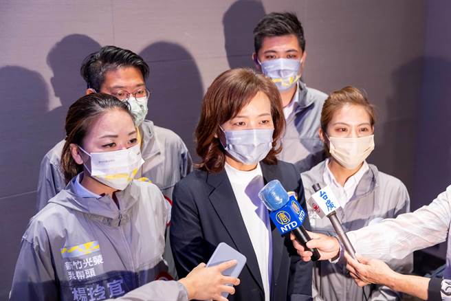 沈慧虹表示，新竹市过去被国民党执政失落了20年，马前总统来新竹当然说不出其总统任期内为这座城市做了什么。（陈育贤摄）