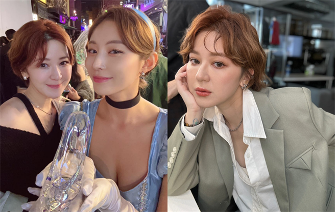 安琪（左圖左）28日晚間才在梨泰院參加活動，不料隔日當地就發生憾事。（摘自臉書）