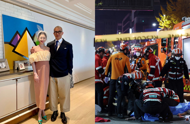 大S与老公和妹妹针对南韩梨泰院事件表示哀悼。（图／经纪人提供、美联社）