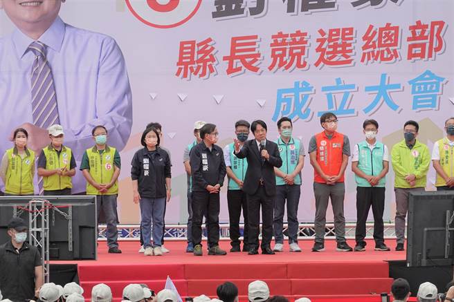 劉櫂豪30日競總成立，總統蔡英文、副總統賴清德都到場助講。（蔡旻妤攝）