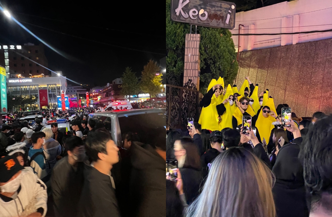 梨泰院現場人潮滿滿。（圖／藝人潘柏希提供）