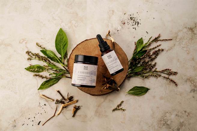 HAE肌本职青黛万用修復霜(左)、青黛高效修復油(右)。（HAE肌本职提供）