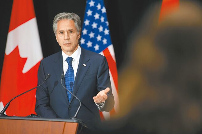 美國國務卿布林肯28日在加拿大蒙特婁接受當地媒體採訪時表示，如果台海爆發危機，對全世界來說都是壞事，因此必須維繫台海安全。（美聯社）