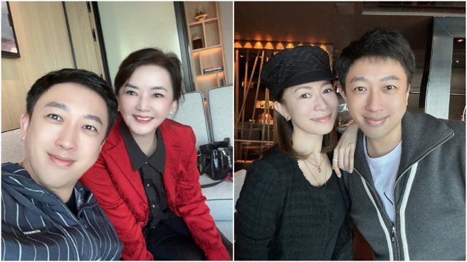 于正分別跟兩位女神合照，左為胡慧中、右為佘詩曼，網友紛紛在稱讚她們的美貌。(圖/于正 微博)