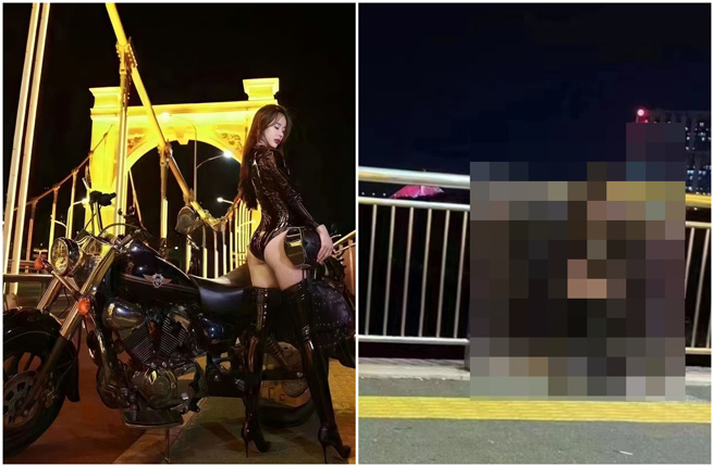 正妹的網美照與網友偷拍的照片，兩者對照起來相差甚遠。(爆廢公社公開版臉書)