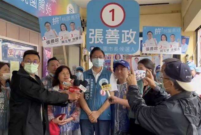 台积电1奈米落脚桃园郑运鹏揽功 张善政（中）酸，现在要选举讲这个用心是什么？（吕筱蝉摄）