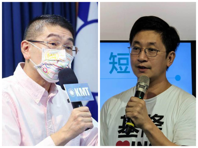 亞太菁英交流協會最新的基隆市長民調遭評比透明度0.5顆星，圖為國民黨候選人謝國樑（左）與民進黨候選人蔡適應（右）。（中時資料照合成）