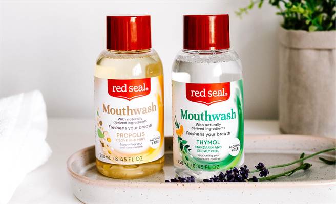 【red seal红印】蜂胶＆百里香漱口水形象图。（红印提供）