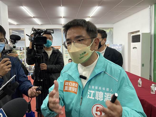 民进党宜兰县长候选人江聪渊呼吁林，「实话才不会有破绽、诚实才是上策」。（吴佩蓉摄）