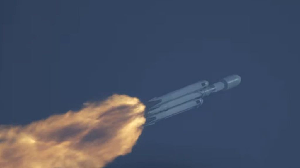 獵鷹重型火箭在待命3年後，完成第4次發射任務。(圖/SpaceX)